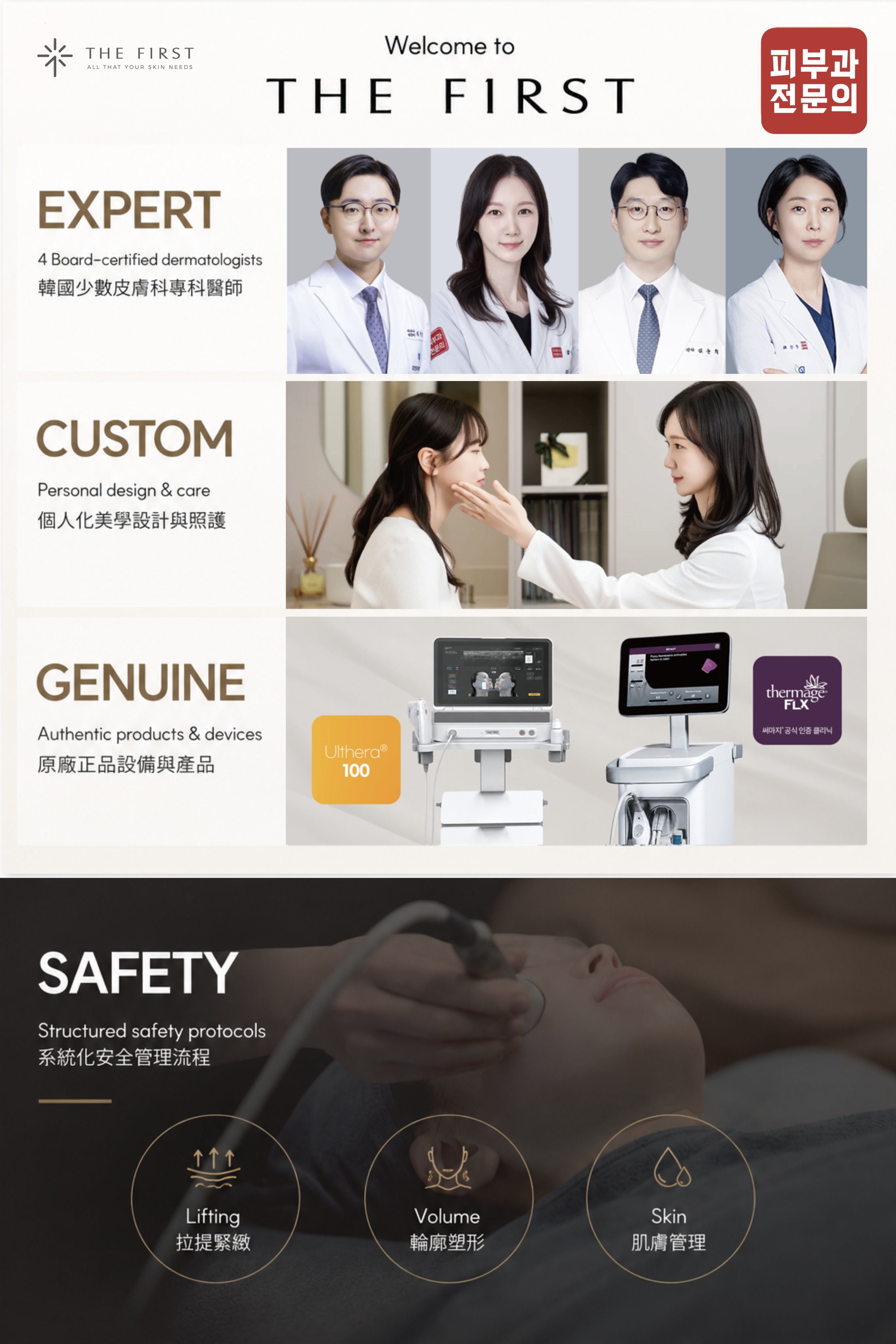 THE FIRST 四位皮膚科專門醫團隊與診療理念
